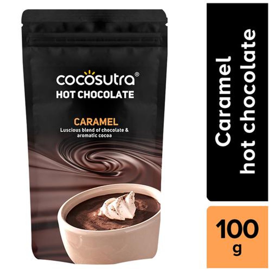 Cocosutra Hot Chocolate - Caramel, Blend of Chocolate & Aromatic Cocoa, 100 g 