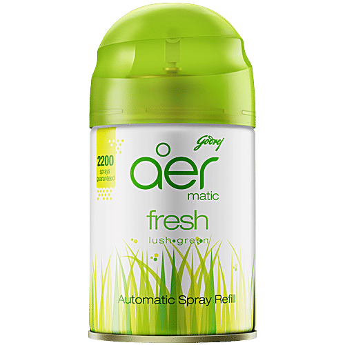 Godrej Aer Fresh Lush Green Air Freshener - Refill, 210 ml  Lasts Up to 2200 Sprays