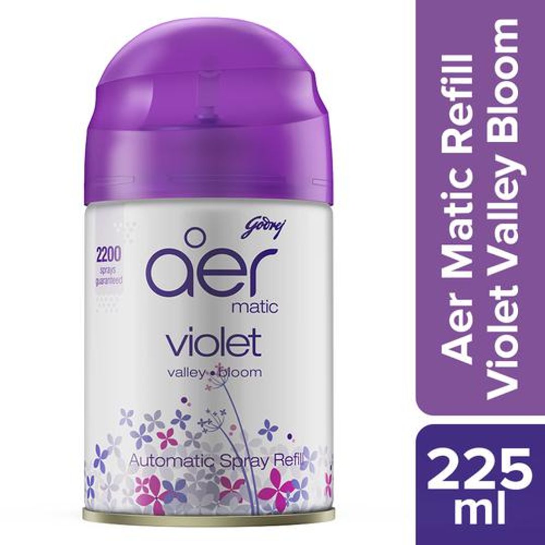 Godrej Aer Matic Refill, Automatic Room Fresheners - Violet Valley Bloom, 225ml 