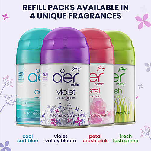 Godrej Aer Violet Valley Bloom Air Freshener - Kit, 210 ml (Machine + 1 Refill)