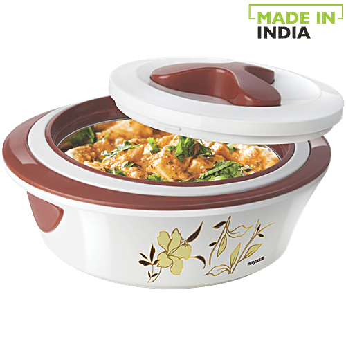 Nayasa Magnolia Insulated Casserole For Roti/Chapati - Brown, 1.5 L  Keep the Food Hot for Long Hours, Comfortable Handling