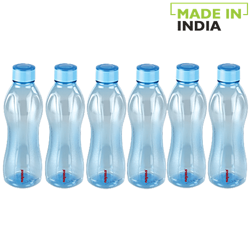 Nayasa Refresh Pet Water Bottle - Blue, 1 L (Set of 6) Leak Proof, Reusable