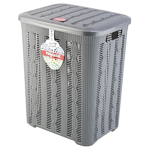 Nayasa Knitting Laundry Basket - Big, Grey, 1 pc  