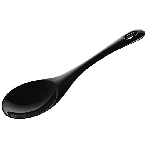 Iveo 100% Melamine Serving Spoon Set - Black, 2 pcs  Freezer Safe, Break Resistant