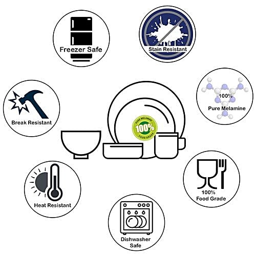 Iveo Coffee/Chai Cup Set - 110 ml - 100% Melamine - Black, set of 6 (Set of 6) Microwave & Freezer Safe