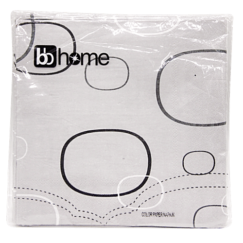 BB Home Paper Napkins - Oval Grey, 20 pulls  