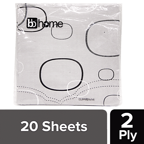 BB Home Paper Napkins - Oval Grey, 20 pulls  