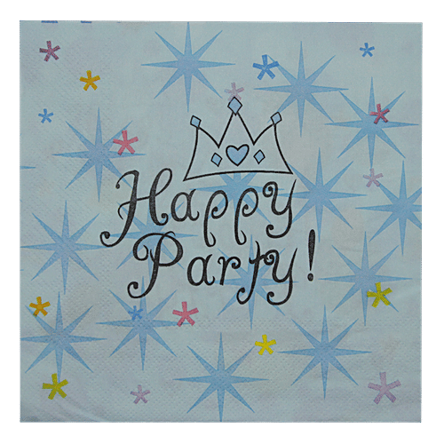 BB Home Paper Napkins - Happy Party, Blue, 20 pulls  