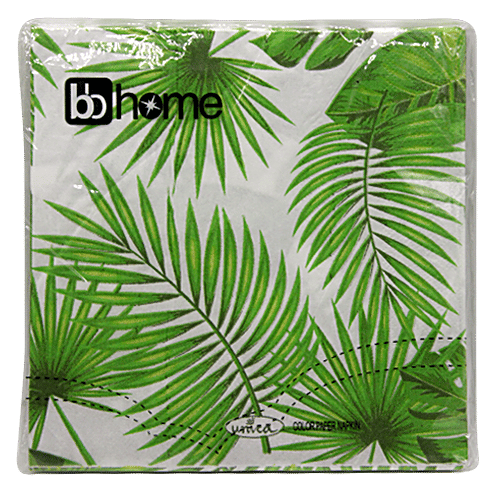 BB Home Paper Napkins - Green Leaves, 20 pulls  