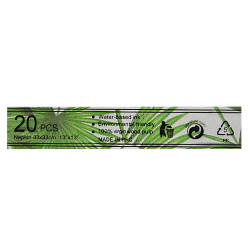 BB Home Paper Napkins - Green Leaves, 20 pulls  