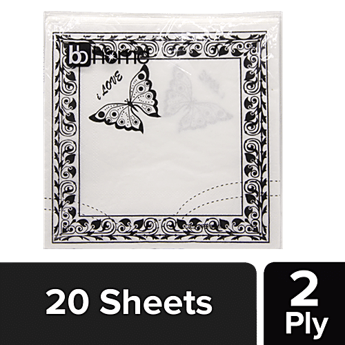 BB Home Paper Napkins - Butterfly, 20 Pulls  