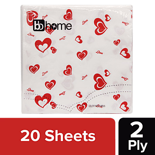 BB Home Paper Napkins - Love, 20 Pulls  