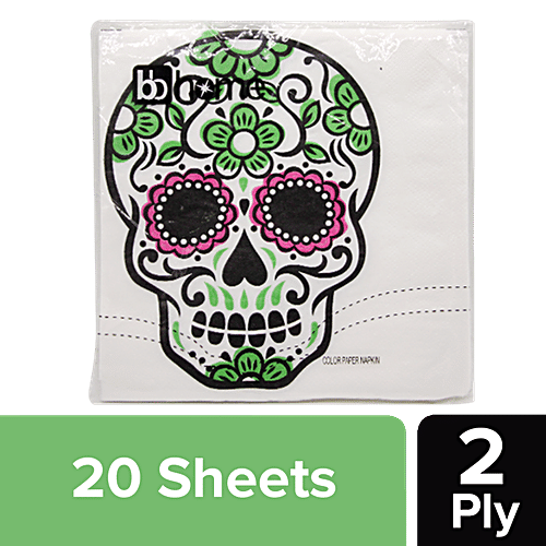 BB Home Paper Napkins - Skull, 20 Pulls  