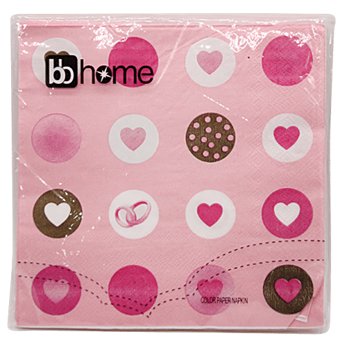 BB Home Paper Napkins - Pink Love, 20 Pulls  