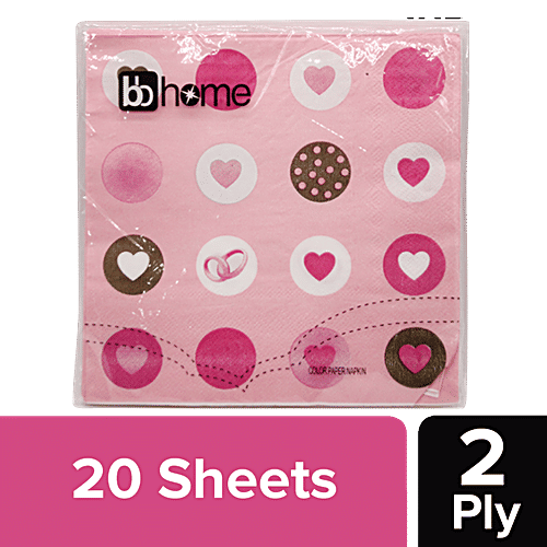 BB Home Paper Napkins - Pink Love, 20 Pulls  