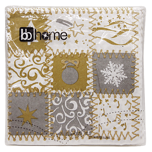 bb home Paper Napkins - Block Print, 20 Pulls  Water Based Ink, Environmental Friendly