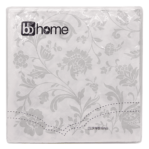 BB Home Paper Napkins - Grey Print, 20 Pulls  