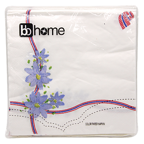 BB Home Paper Napkins - Blue Flower, 20 Pulls  