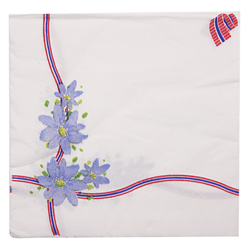 BB Home Paper Napkins - Blue Flower, 20 Pulls  