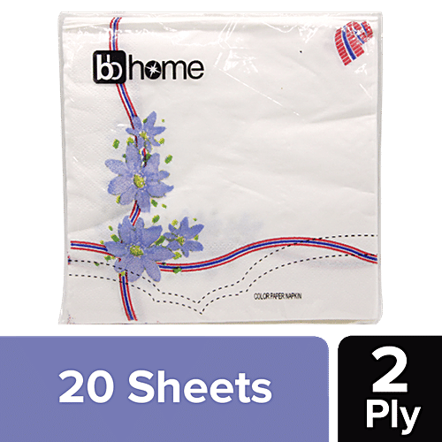 BB Home Paper Napkins - Blue Flower, 20 Pulls  