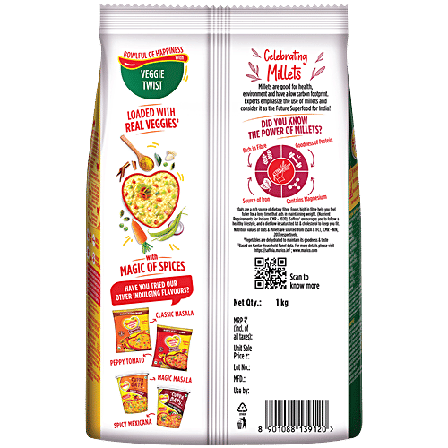 Saffola Masala Oats - Veggie Twist, 1 kg
