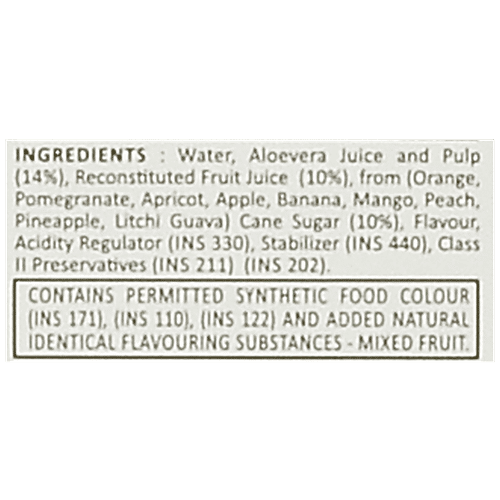 Alo Frut Mixed Fruit Juice With Aloe Vera, 300 ml Rich Source of Vitamins, Minerals