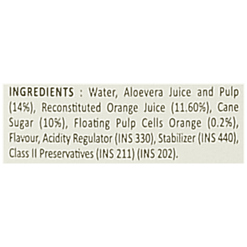 Alo Frut Orange Juice With Aloe Vera, 1 L  Rich Source of Vitamins, Minerals