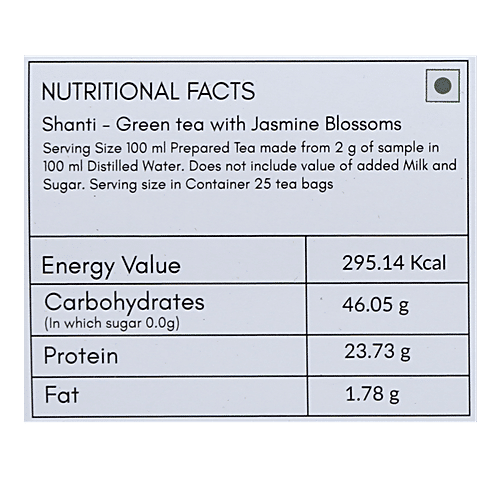 Karma Kettle Shanti Sencha Green Tea With Jasmine - Loose Leaf, 75 g  Zero Fat