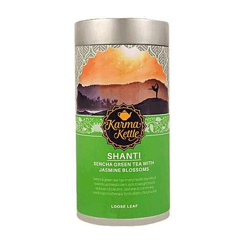 Karma Kettle Shanti Sencha Green Tea With Jasmine - Loose Leaf, 75 g  Zero Fat