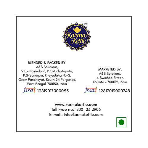 Karma Kettle Benares Authentic Indian Masala Chai - Loose Leaf, 100 g  No Fat