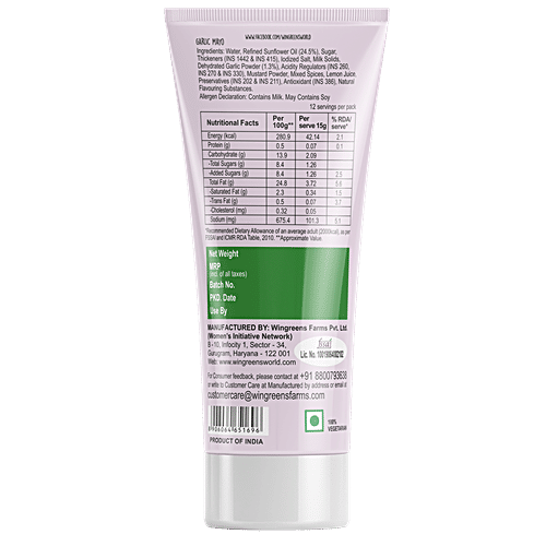 Buy Wingreens Farms Garlic Mayo Dip & Spread Aioli Online at Best