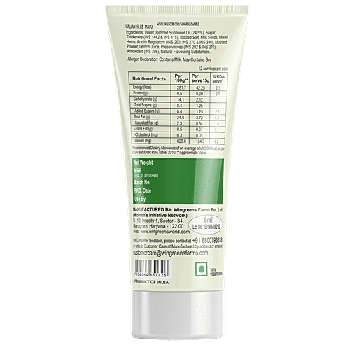 Wingreens Farms Italian Herb Mayo Dip & Spread, 180 g  Trans Fat Free