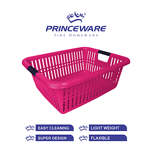 Princeware Kitchen Multiutility Plastic Tray - Pink, Maharaja, 1 pc  Durable With High Endurance