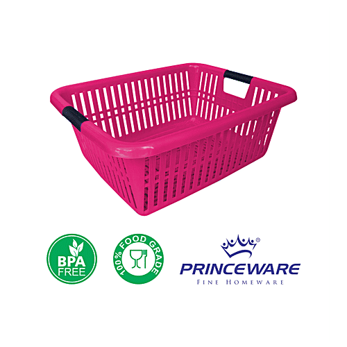 Princeware Kitchen Multiutility Plastic Tray - Pink, Maharaja, 1 pc  Durable With High Endurance