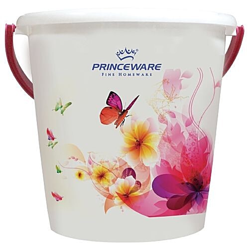 Princeware Bathing/Cleaning Bucket - Printed, Multicolour, Deluxe, 16 L  