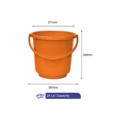 Buy Princeware Bathing/Cleaning Bucket With Plastic Handle, Mango