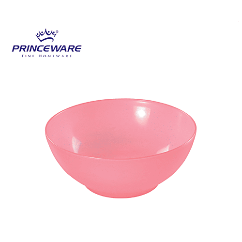 Princeware Microwaveable Plastic Multiutility Bowl - Pink, New Coral, L2273 PK, 1.36 L  
