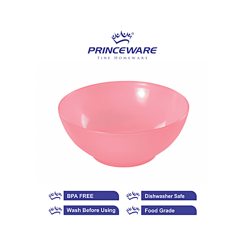 Princeware Microwaveable Plastic Multiutility Bowl - Pink, New Coral, L2273 PK, 1.36 L  