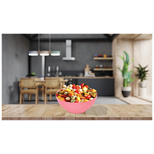 Princeware Microwaveable Plastic Multiutility Bowl - Pink, New Coral, L2273 PK, 1.36 L  