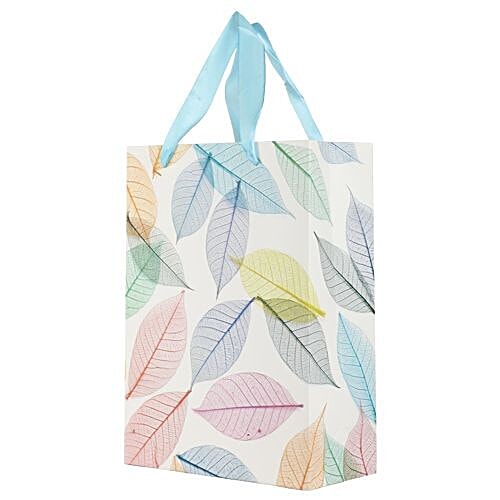 DP Gift/Paper Carry Bag - Small, Multicolour, Leaf Print BB391 S, 3 pcs  