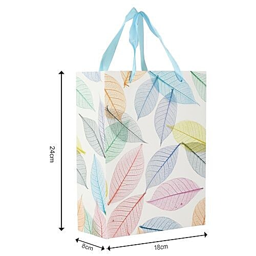 DP Gift/Paper Carry Bag - Small, Multicolour, Leaf Print BB391 S, 3 pcs  