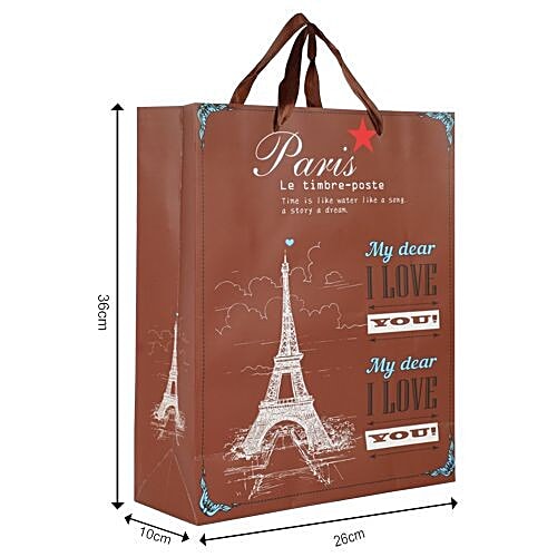 DP Gift/Paper Carry Bag - Brown, BB392 M, 3 pcs  
