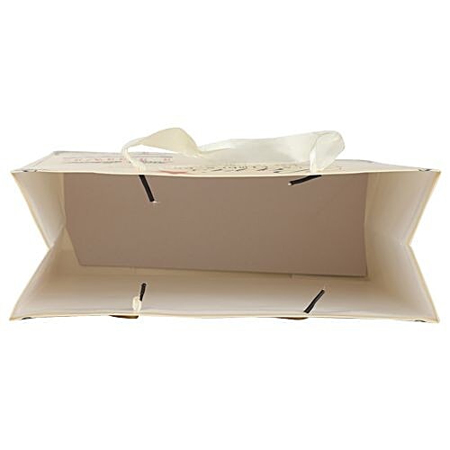 DP Gift/Paper Carry Bag - Medium, Cream, Paris Le Timbre Print BB 393 M, 3 pcs  