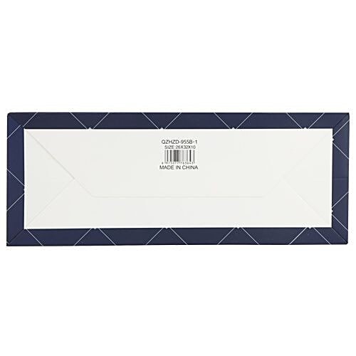 DP Gift/Paper Carry Bag With Bow - Blue, Diamond Shaped Check Print BB 395 S, 3 pcs  