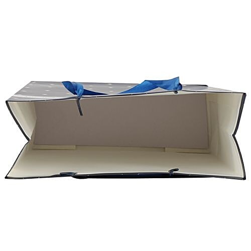 DP Gift/Paper Carry Bag With Bow - Blue, Diamond Shaped Check Print BB 395 S, 3 pcs  