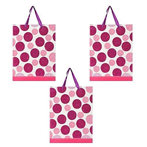 DP Gift/Paper Carry Bag - Medium, Pink & Purple BB 397 M, 3 pcs  