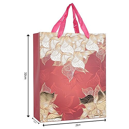 DP Gift/Paper Carry Bag - Medium, Red & Golden BB 398 M, 3 pcs  