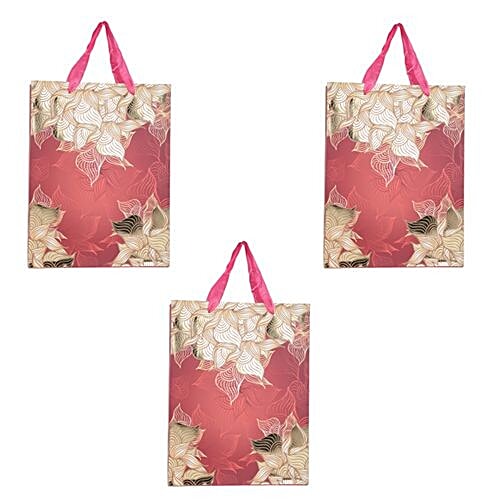 DP Gift/Paper Carry Bag - Medium, Red & Golden BB 398 M, 3 pcs  