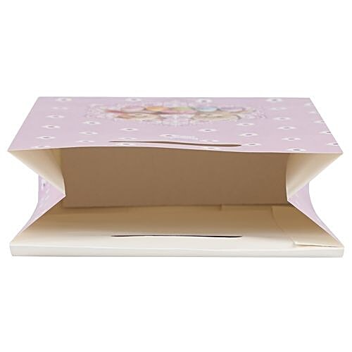 DP Gift/Paper Carry Bag - Small, Purple, Teddy Bear Print BB 408 S, 3 pcs  