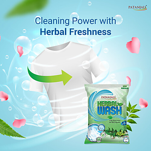 Patanjali Detergent Powder - Herbal Wash, 5 kg  Brighter Clothes, Quick Stain Removal